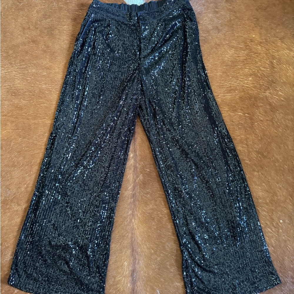 SANS SOUCI | Black Sequin Trousers